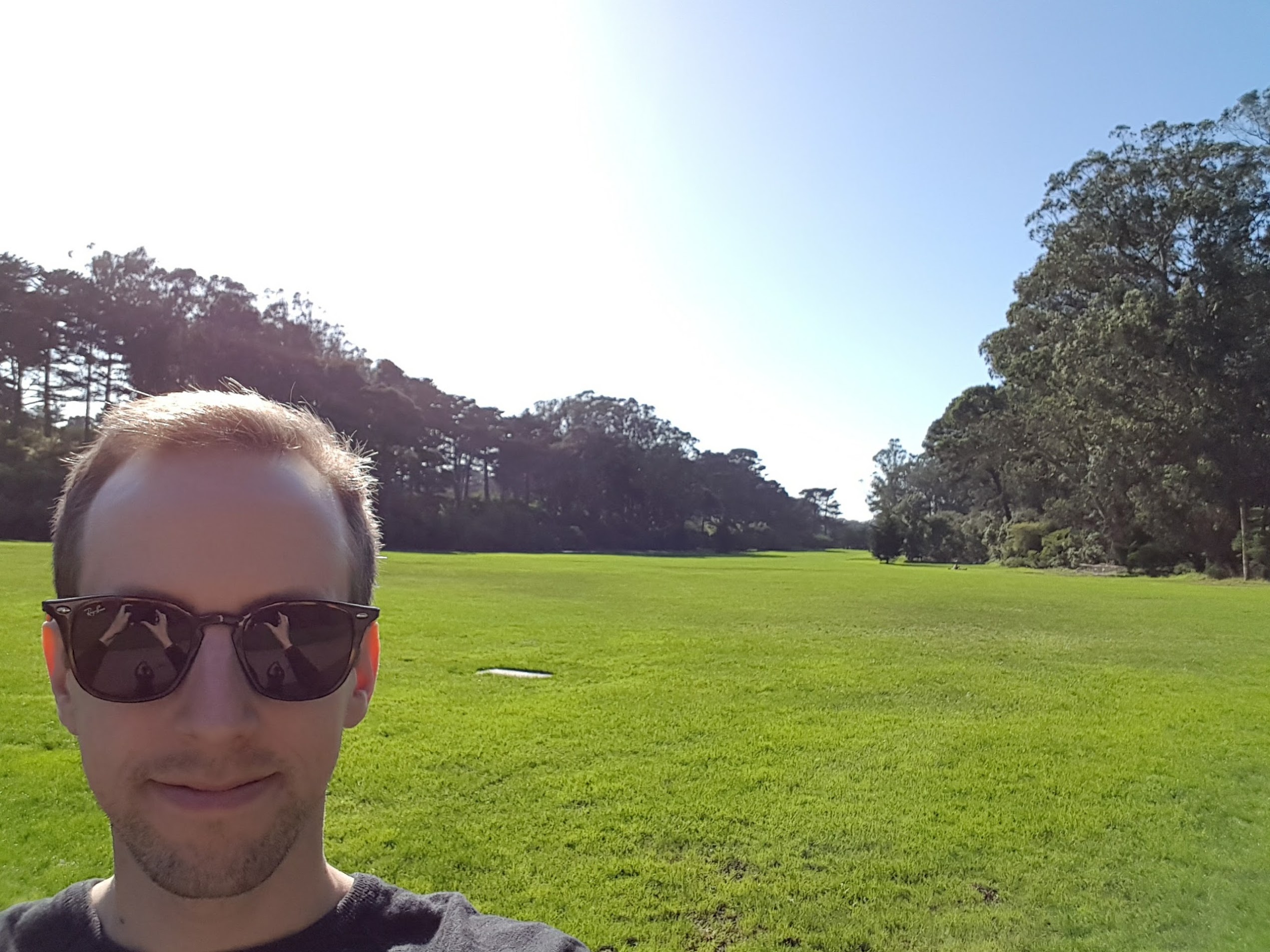 The author taking a picture of himself in Golden Gate Park
